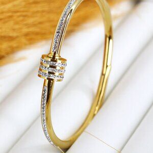 Shiny Stainless Steel Bangle - Sleek & Stylish Bracelet